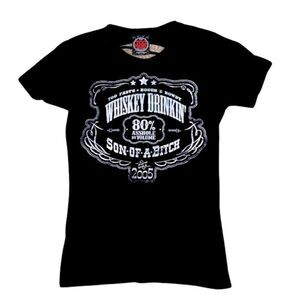 Shredded open back Whiskey vintage bar shirt small NEW w/out tags